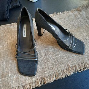 Vintage Ann Marino Strappy Square Open Toe Heels, Size 8.5